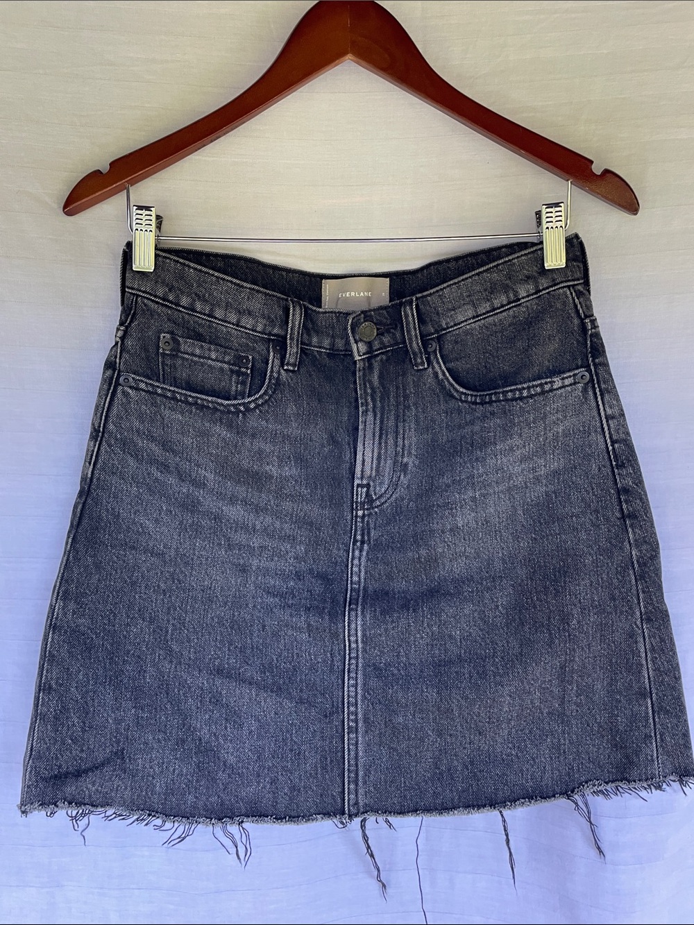 Everlane Charcoal/Black Denim Mini Skirt